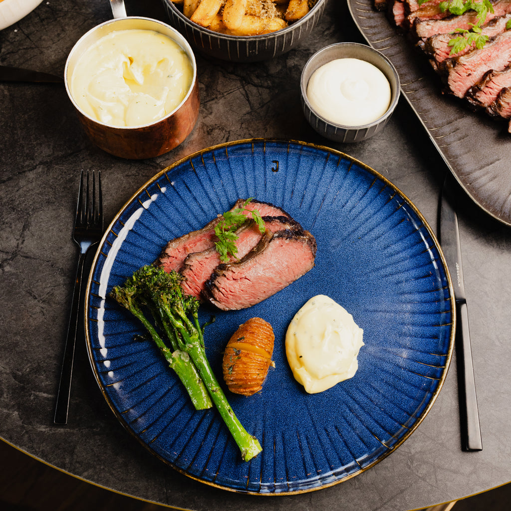 ToT Frokosttallerken sæt (4 stk.) – Blue Lobster – i brug