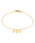 FRAU 3-Oval Forgyldt Armbånd i Matt 18K Gold plated