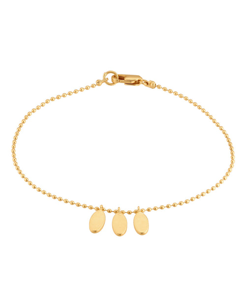 FRAU 3-Oval Forgyldt Armbånd i Matt 18K Gold plated