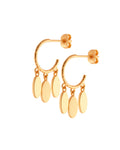 FRAU 3-Oval Hoop Øreringe i Matt 18K Gold plated