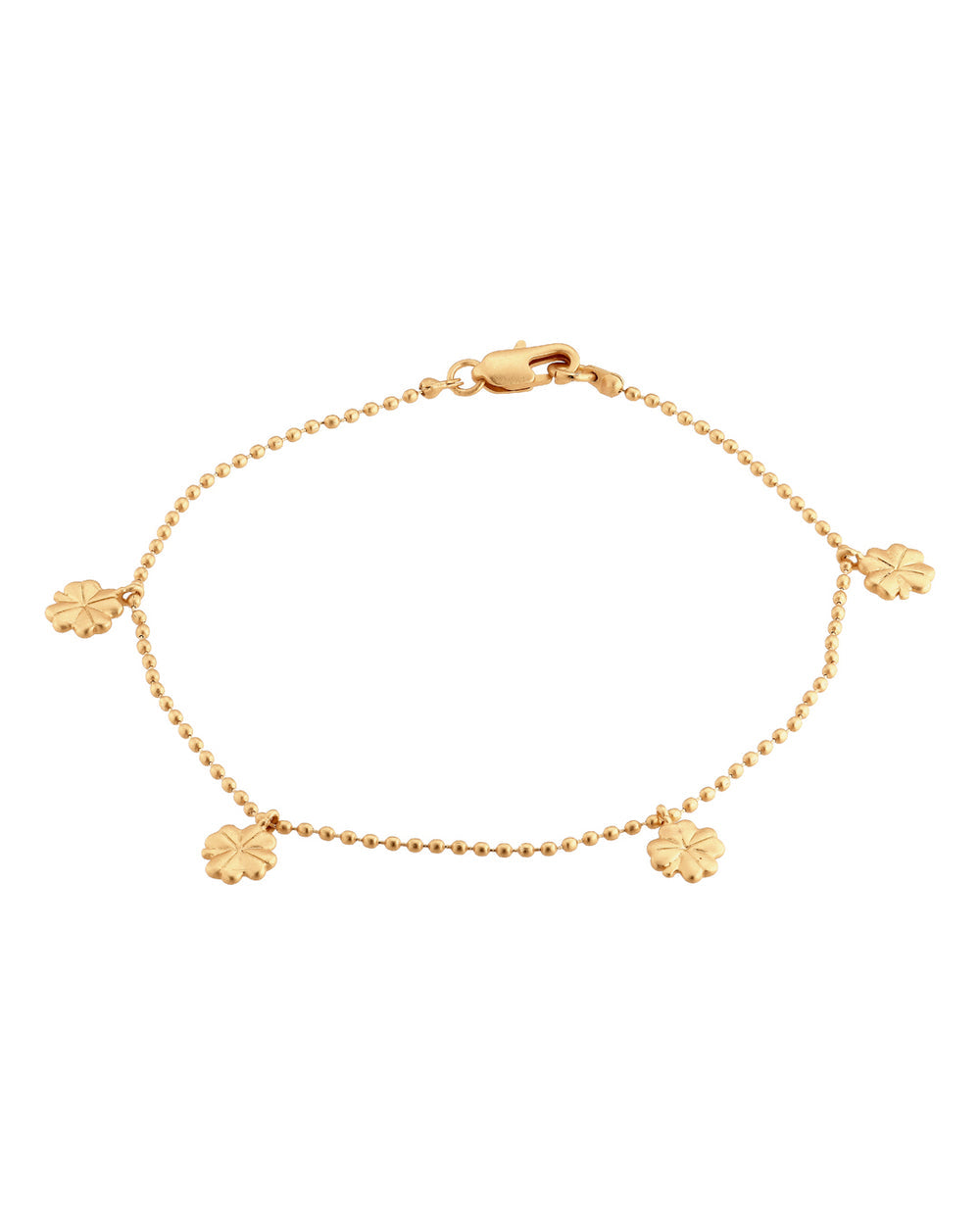 FRAU 4-Clover Armbånd i Matt 18K Gold plated