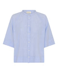 FRAU Abu Dhabi Kort Skjorte i Baby Lavender Stripe