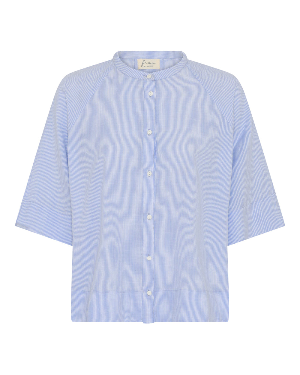 FRAU Abu Dhabi Kort Skjorte i Baby Lavender Stripe