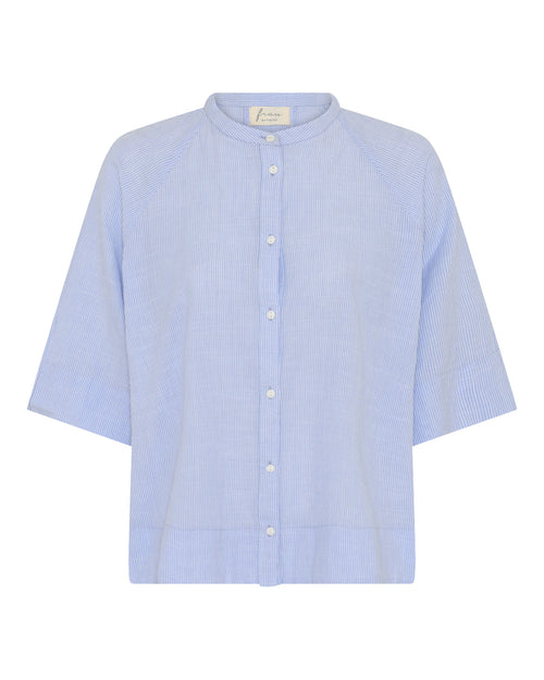 FRAU Abu Dhabi Kort Skjorte i Baby Lavender Stripe