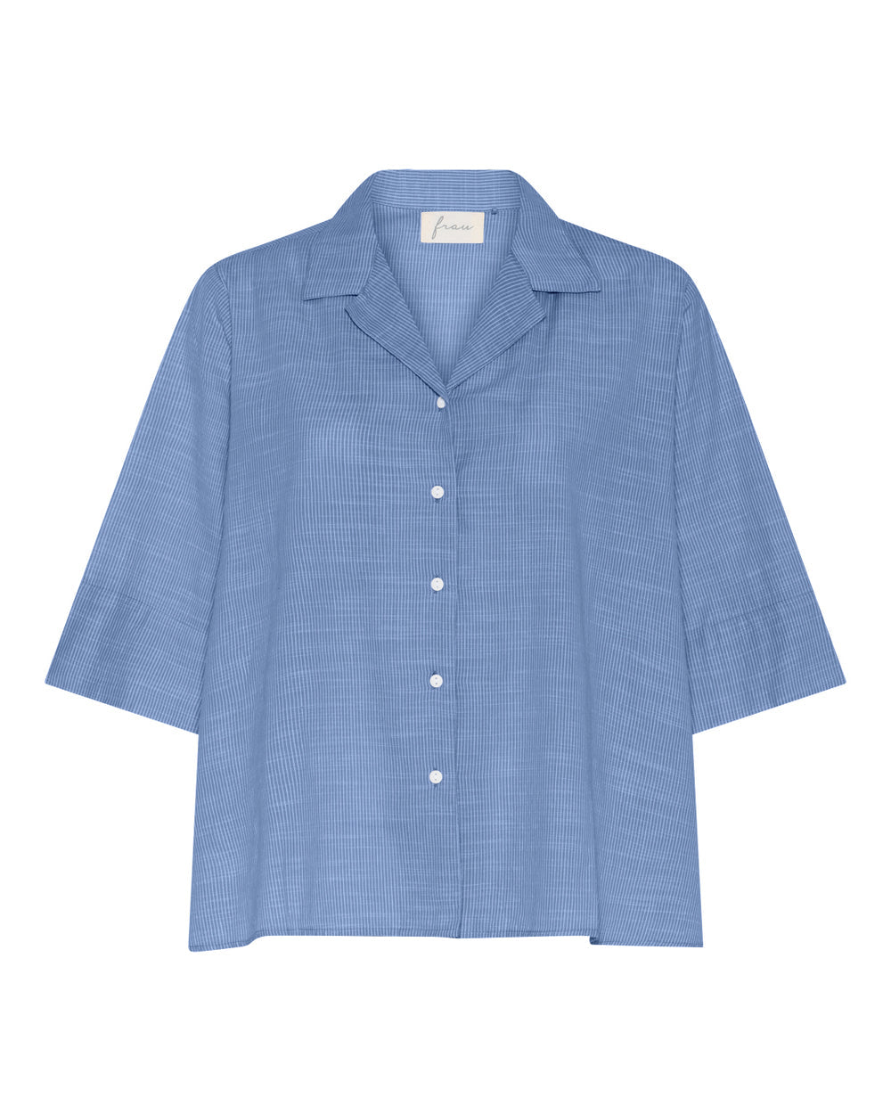 FRAU Berlin Kortærmet Skjorte i Medium Blue Stripe
