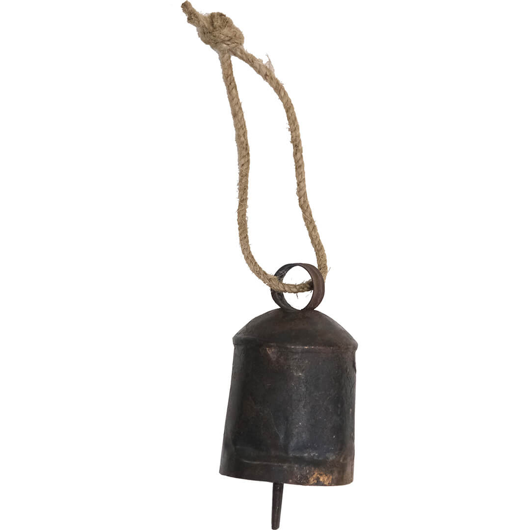 Trademark Living Jimbo stor rustik jernklokke med jutesnor