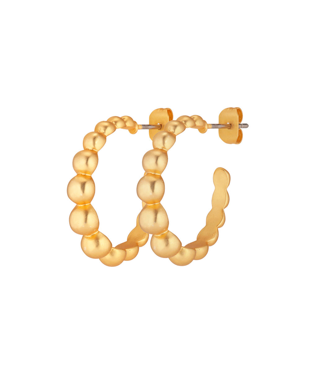 FRAU Dot Hoop Øreringe Large i Matt 18K Gold plated