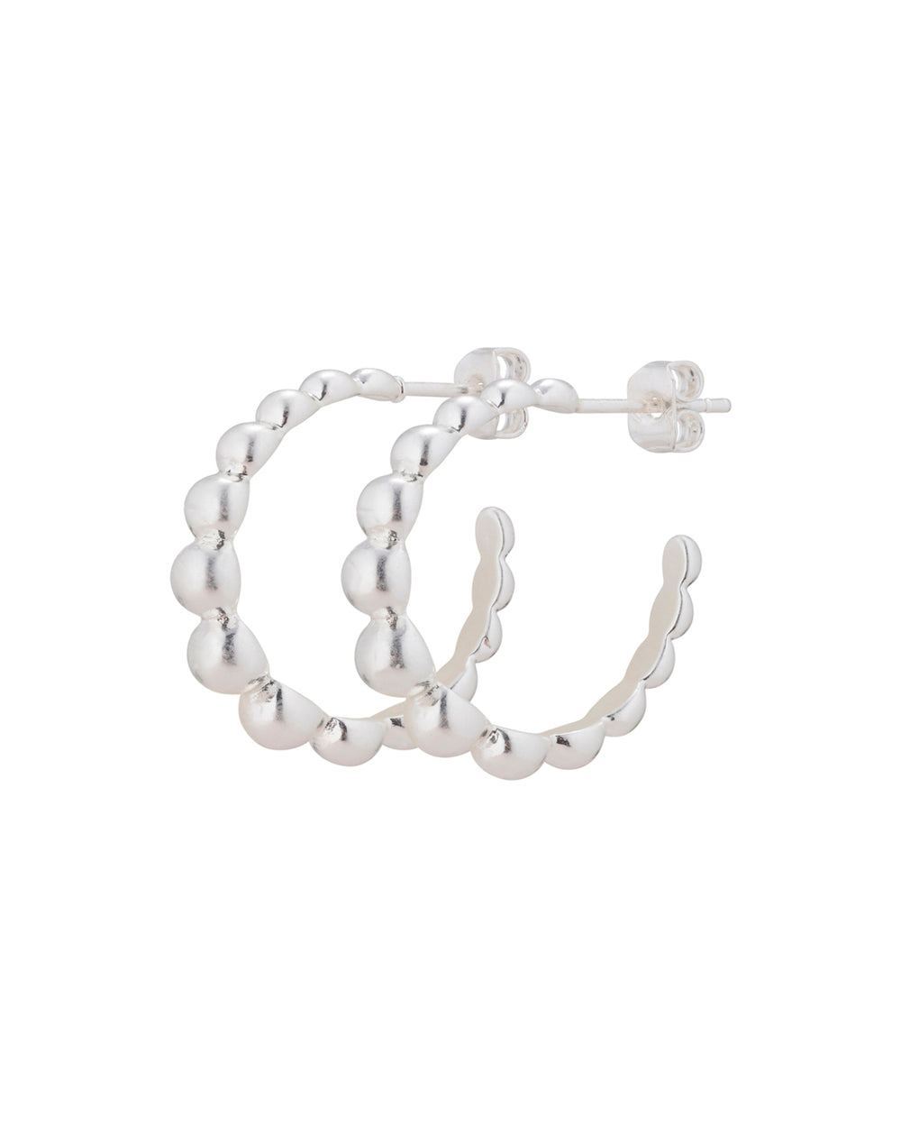 FRAU Dot Hoop Store Sølv Øreringe i Silver plated