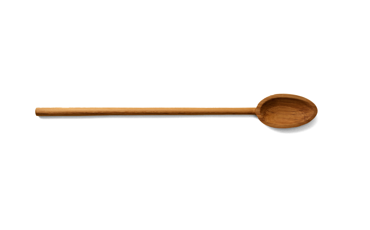 Kampmanns grydeske i teak, 45 cm, med spidst hoved