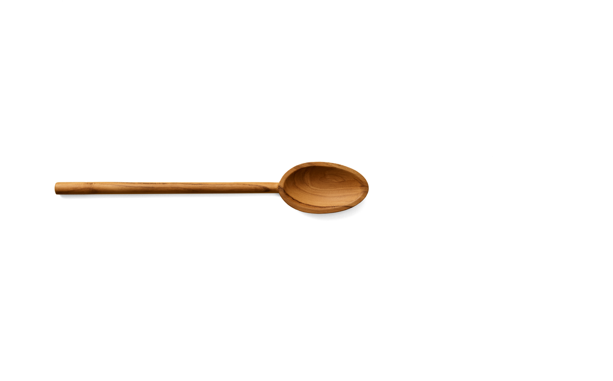 Kampmanns grydeske i teak, 30 cm, med spidst hoved