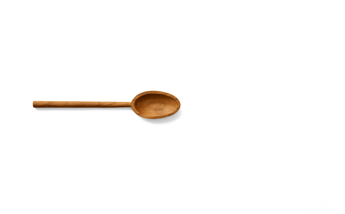 Kampmanns grydeske i teak, 25 cm, med spidst hoved