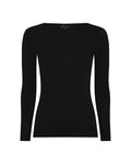 FRAU Lima cashmere top med bådudskæring og lange ærmer – farve sort