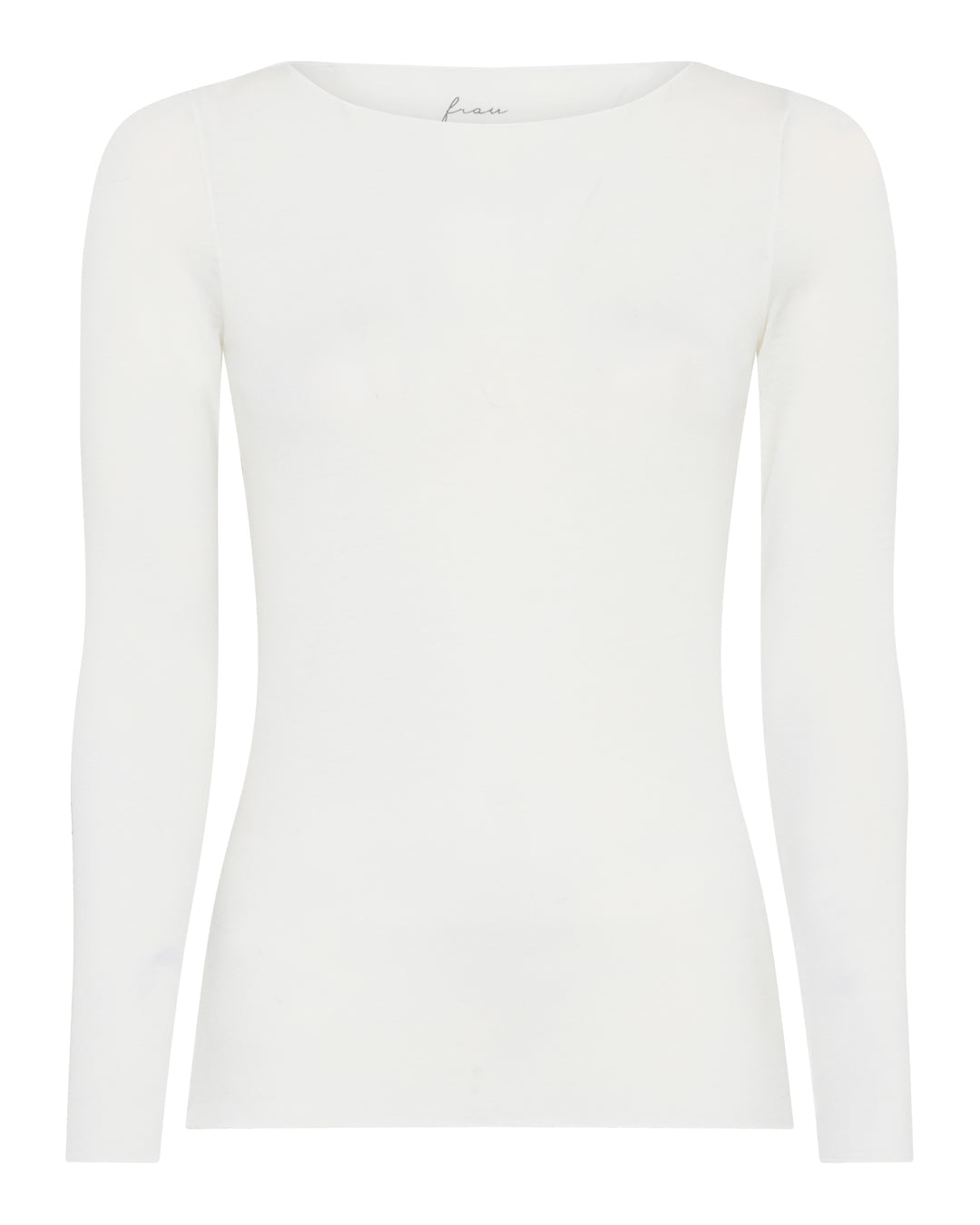 FRAU Lima cashmere top med bådudskæring og lange ærmer – farve sugar swizzle (lys creme)