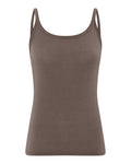 FRAU Linz Cashmere Singlet Top i Coffee Quartz
