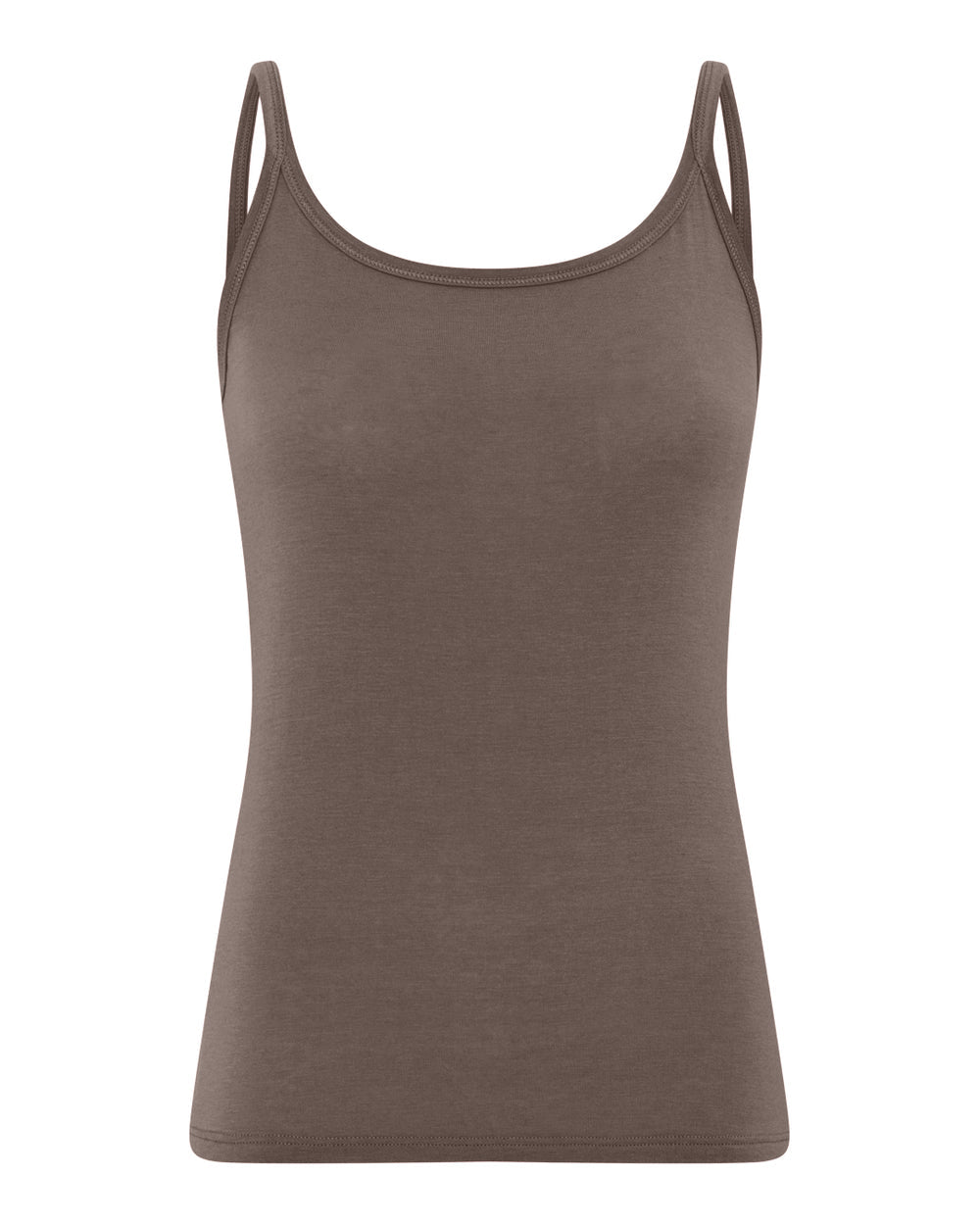 FRAU Linz Cashmere Singlet Top i Coffee Quartz