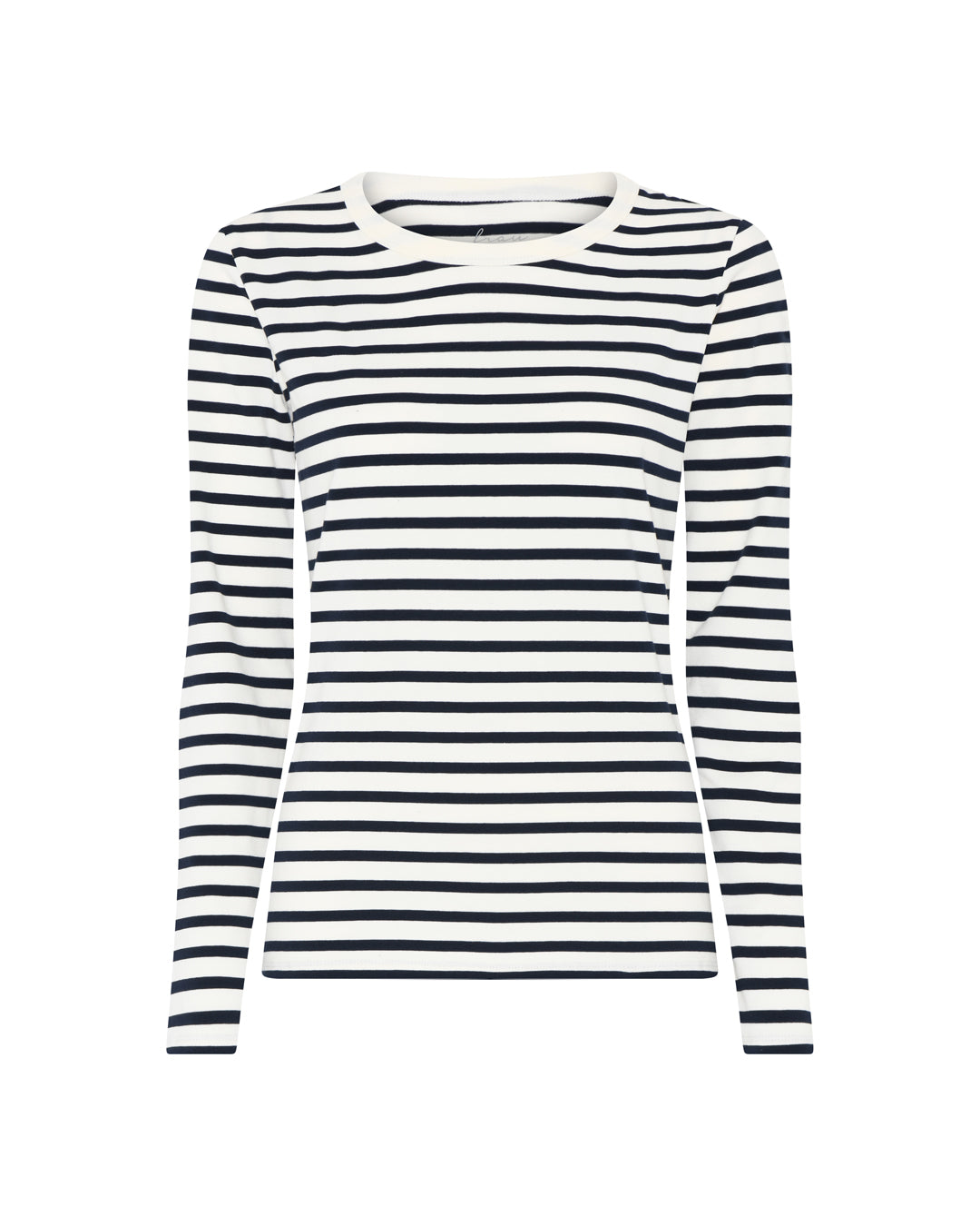 FRAU Lucca stribet langærmet top i økologisk bomuldsjersey – farve navy-stribet