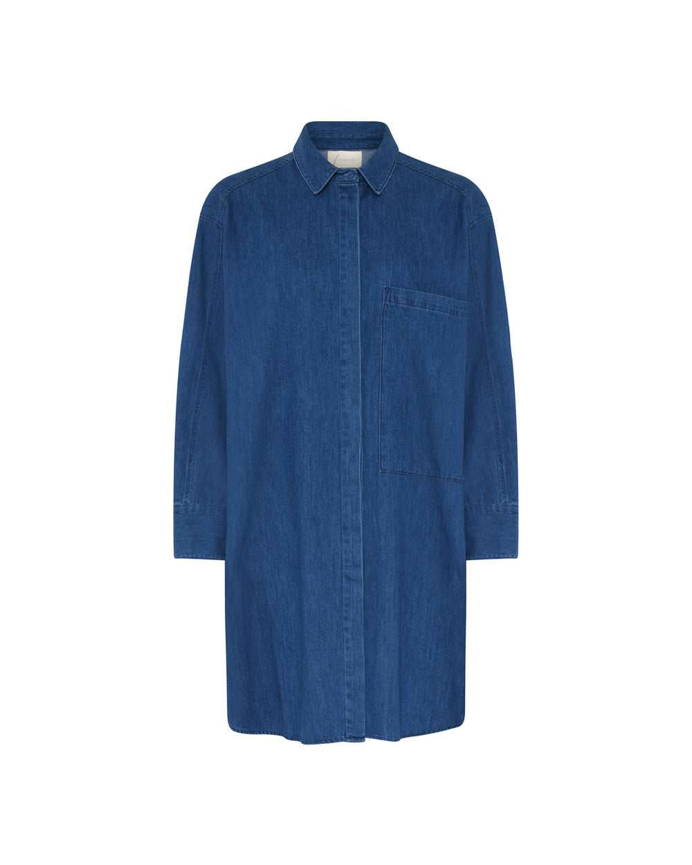 FRAU Lyon Lang Denim Skjorte i Clear blue denim