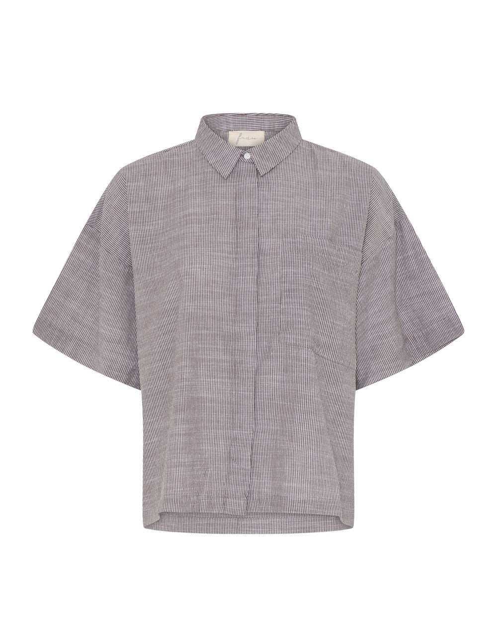 FRAU Nice Skjorte i Coffee Quartz Stripe