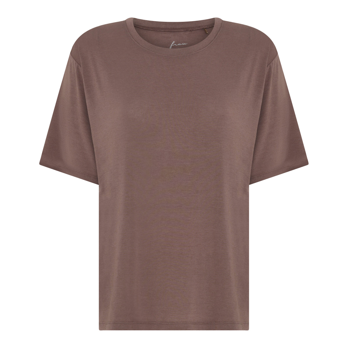 FRAU Orlando oversized cashmere t-shirt med rund hals – farve coffee quartz (varm brun)