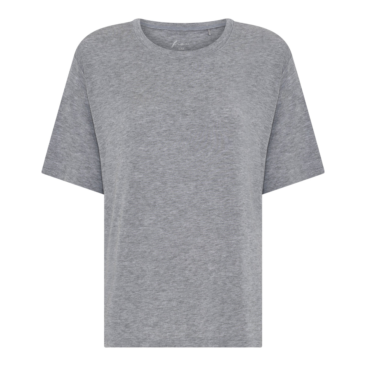 FRAU Orlando oversized cashmere t-shirt med rund hals – farve mellemgrå melange