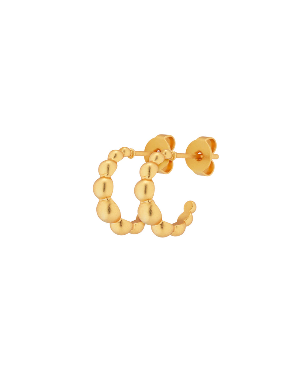 FRAU Dot Hoop Øreringe Small i Matt 18K Gold plated