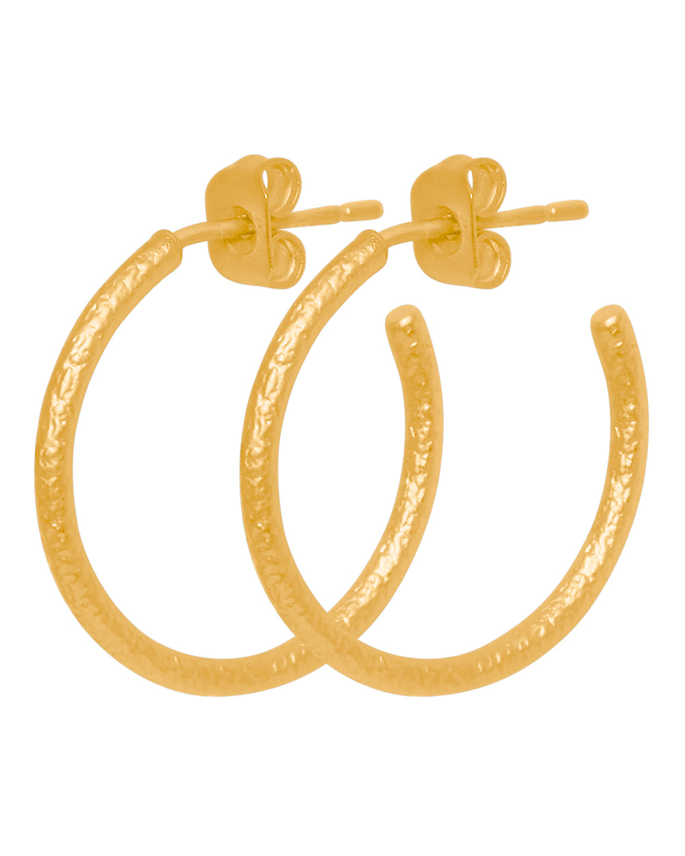 FRAU Oxford Hoop Øreringe i Matt 18K Gold plated