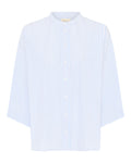 FRAU Seoul Kort Skjorte Blue Cameo i Blue Cameo Stripe