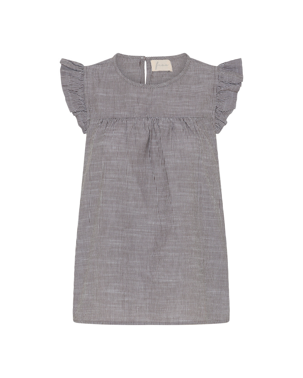 FRAU Stockholm ærmeløs top i Coffee Quartz Stripe
