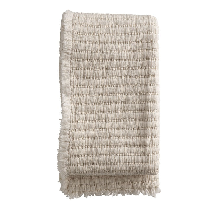 Everpearl sengetæppe/plaid 130x220 - cream fra Tine K Home hos Ebelhus