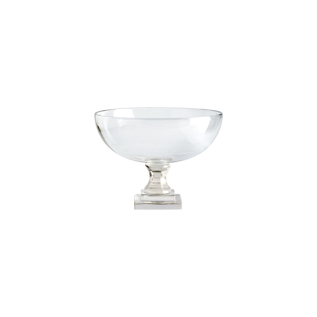 Tine K Home Glcrystal opsats i klart glas på fod, Ø 25 x H 18 cm – frugtskål