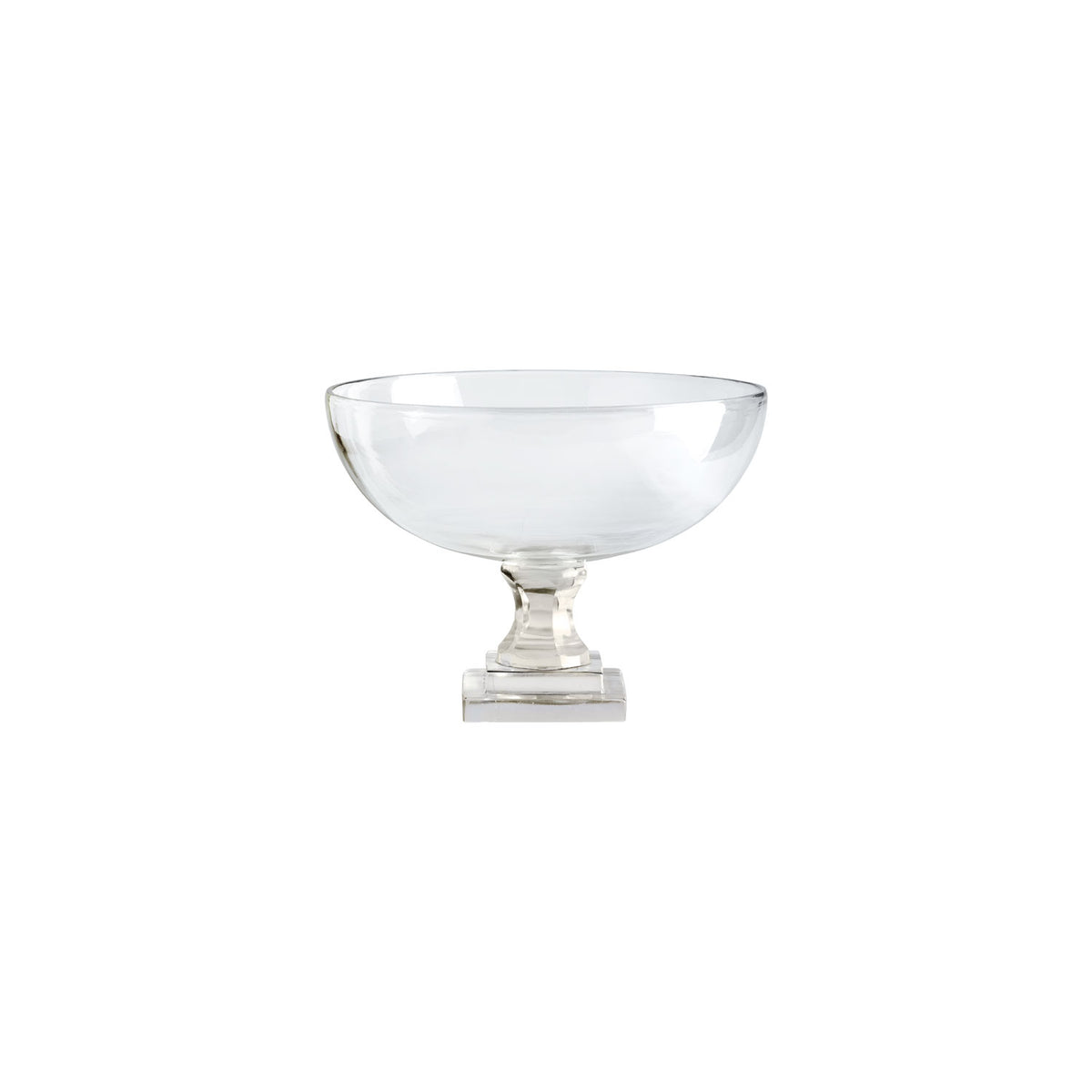 Tine K Home Glcrystal opsats i klart glas på fod, Ø 25 x H 18 cm – frugtskål