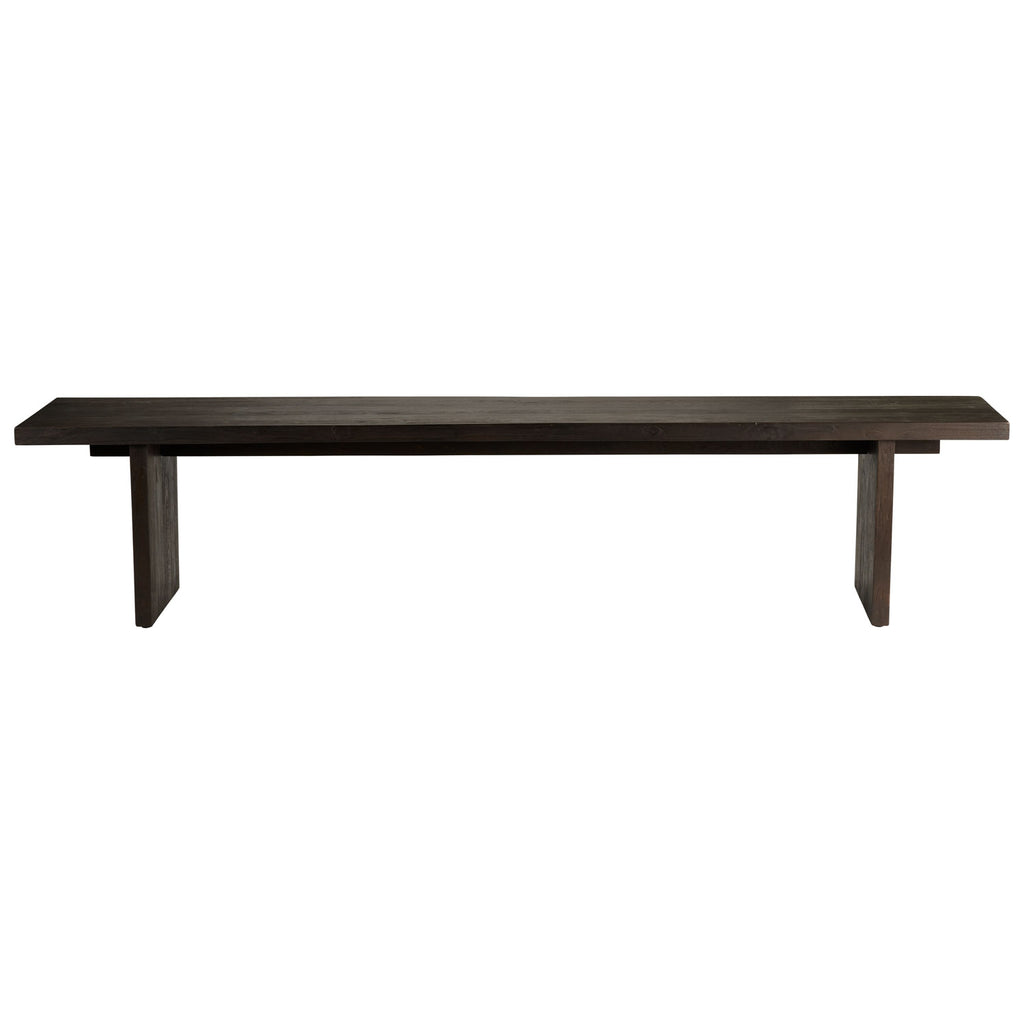 Tine K Home Kayu bænk i genanvendt teak med sorte beslag, 220 cm