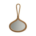 Tine K Home Kubu ovalt håndspejl med ramme i flettet rattan, 28 x 17,5 cm