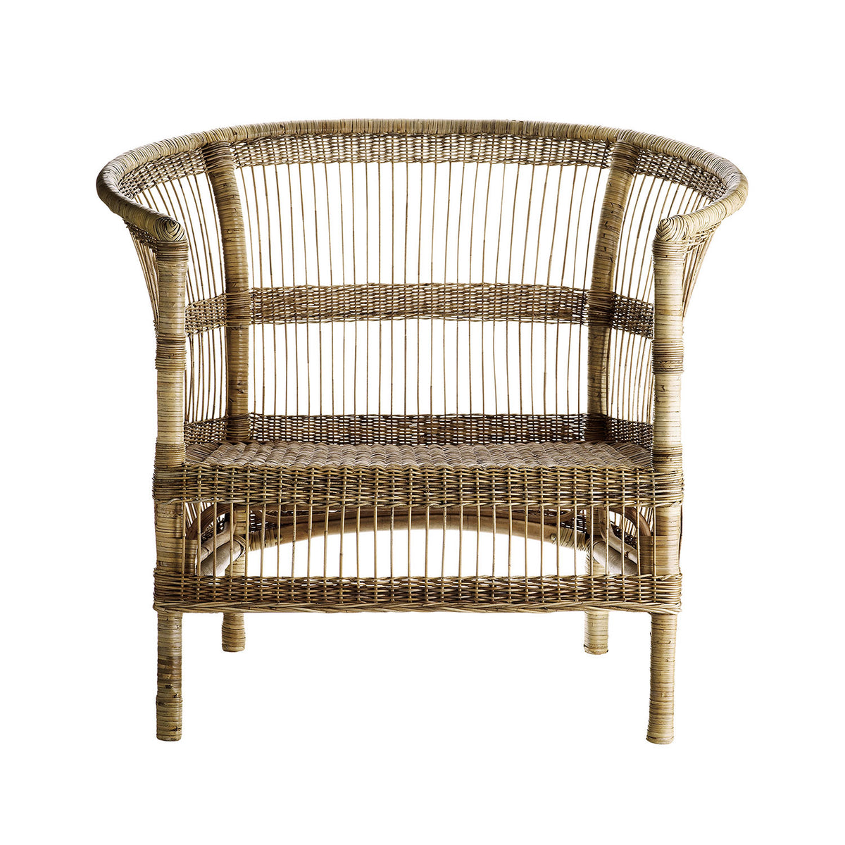 Tine K Home Palma loungestol i håndflettet rattan, 88 x 75 cm, lav lænestol