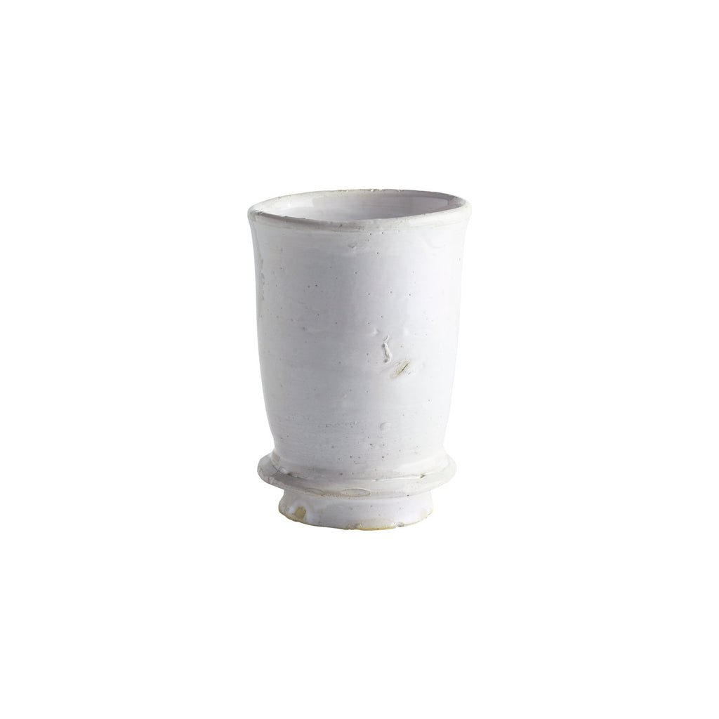 Tine K Home Roco håndlavet krukke i hvid glaseret ler, Ø 12 x H 17 cm