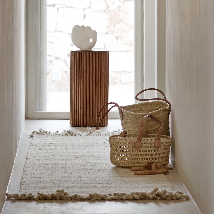 Warm uldtæppe 80x300 - sand fra Tine K Home hos Ebelhus